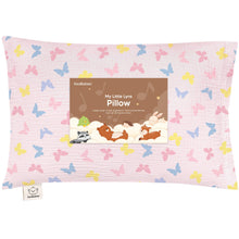 Load image into Gallery viewer, KeaBabies Toddler Pillow with Pillowcase – 13x18 Soft, Breathable Organic Cotton Muslin Kids Pillow for Sleeping, Travel, Preschool Nap, Small Bed, Toddler Age 2 Year Old to 5 (Flutter)
