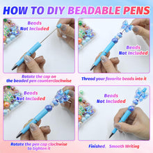 Load image into Gallery viewer, DASTTUIS 150 Pieces DIY Beadable Pen Kit – 50 Plastic Ballpoint Pens with Refills &amp; Bags, Beads Not Included – School Supplies, Office Accessories &amp; Craft Gifts for Students &amp; Teachers (Multicolor)
