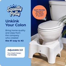 Load image into Gallery viewer, Squatty Potty The Original Bathroom Toilet Stool - Adjustable 2.0, Convertible to 7" or 9" Height with Removable Topper for Adults and Kids White
