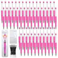 Load image into Gallery viewer, DASTTUIS 150 Pieces DIY Beadable Pen Kit – 50 Plastic Ballpoint Pens with Refills &amp; Bags – School Supplies, Office Accessories &amp; Decorative Items for Students &amp; Teachers (Rose Red)

