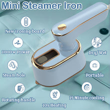 Load image into Gallery viewer, Travel Steamer Iron for Clothes - Portable Ironing Machine Small Size Portable Steamer Travel College Dorm Home Essentials (SkyBlue)
