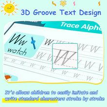 Load image into Gallery viewer, FAYUNDRA Grooved Handwriting Practice for Kids, Magic Grooved Writing Practice Books, 7 Reusable Tracing Workbooks for Preschool &amp; Kindergarten, Learn Letters &amp; Numbers for Ages 3–8 (7)
