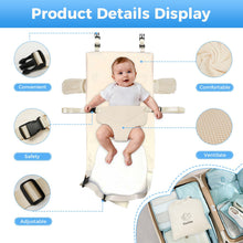 Load image into Gallery viewer, nfant Airplane Seat Extender Travel Bed | Baby on Lap Flight Bed | Foldable Soft Airplane Baby Travel Seat Extender on Lap with Neck Pillow | Fits Economy Seats | Off White
