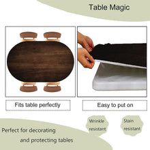 Load image into Gallery viewer, Vyxonia Tables Covers with Elastic Edge Wooden Vertically Striped Texture Background Fitted Table Cloths Oval Tablecloths for Picnic Party, Fits 42"x60" Oval Tables, Style 30
