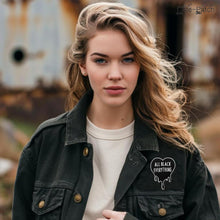 Load image into Gallery viewer, Cute-Patch All Black Everything Embroidered Iron on Patch Goth Gift
