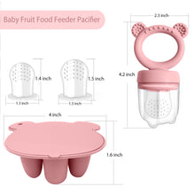 Load image into Gallery viewer, BigSpinach Silicone Baby Food Freezer Tray with Teething Popsicle Molds - Baby Fruit Feeder and Breastmilk Teether Combo
