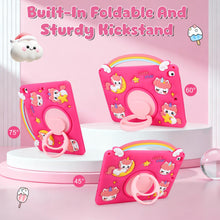Load image into Gallery viewer, SAMONPOW for iPad 9th/ 8th/ 7th Generation Case (2021/2020/2019) Cute Rainbow Unicorn iPad Case 10.2 Inch for Kids Girls Teens with Strap Rotating Stand Handle Silicone Cover for iPad Cases 9th Gen
