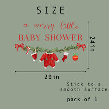 Load image into Gallery viewer, GIOGUK A Merry Little Baby Shower Decal - Merry Christmas Theme Baby Shower Party Decoration Wall Decal, Xmas Gender Reveal Party Supplies Wall Stickers, Christmas Sign Balloon Arch Decor Stickers
