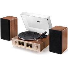 Load image into Gallery viewer, QLEARSOUL HiFire X Vinyl Record Player, Audiophile HiFi Turntables System with 100W Bookshelf Speakers,VU Meter, DSP Preamp, Support 33/45 RPM, RCA LINE in | Out
