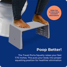 Load image into Gallery viewer, Squatty Potty Porta Traveler Foldable Toilet Stool for Travel, 7" Height, Gray
