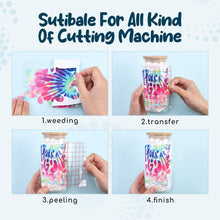 Load image into Gallery viewer, Tintnut Tie Dye Permanent Vinyl - 12 Sheets 12"x10", Seamless Colorful Adhesive Vinyl, Swirl Pattern Self Sticker Water proofing Vinyl Compatible with Cricut Or Silhouette
