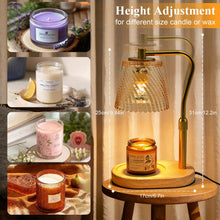 Load image into Gallery viewer, Candle Warmer Lamp with Timer Dimmable, Adjustable Wavy Clear Lamp Candle Warmer for Scented Candles, Housewarming Gift for Spring Home Decor, Women Mom Birthday Gifts with Charming Box &amp; 2 Bulbs
