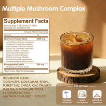 Load image into Gallery viewer, Balincer Mushroom Powder Supplement with 10 Mushrooms and Ashwagandha - Support Immunity, Gut Health &amp; Stress Relief, 6.35 oz (80 Servings)
