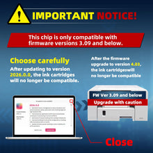 Load image into Gallery viewer, INKTHRIX Version 3.09 SG500 Sublimation Ink Cartridges Compatible for Sawgrass SG500 SG1000 Printers, with Nano-Level Chips, Compatible with firmware Versions 3.09 and Below (BK/C/M/Y, 4-Pack)
