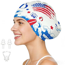 Load image into Gallery viewer, Extra-Large Swim Cap Durable Silicone Material with Waterproof Ear-Covering Design Ideal for Long, Thick Curls, Dreadlocks, Braids, and African Hairstyles (White)
