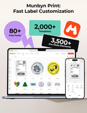 Load image into Gallery viewer, MUNBYN MC240 Bluetooth Thermal Label Printer with Battery, Built-in Paper Bin, Portable Wireless 4×6 Shipping Label Printer, Compatible with iOS, Android, Windows, Mac, Works for Small Business
