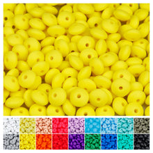 Load image into Gallery viewer, FIVEIZERO 180Pcs Silicone Beads Bulk, 12mm Silicone Abacus Focal Beads Bulk Colorful DIY Loose Beads for Bracelet Necklace Crafts Pen Making（Yellow）
