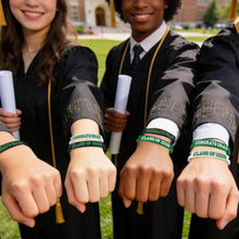Load image into Gallery viewer, Gatherfun Graduation Decorations : Congrats Grad Wristband Silicone Bracelets - Graduation Party Favors &amp; Class of 2026 Decorations, Gifts for Grads!,30Pack, 2 Designs (Green Black)
