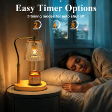 Load image into Gallery viewer, Candle Warmer Lamp with Timer Dimmable, Adjustable Wavy Clear Lamp Candle Warmer for Scented Candles, Housewarming Gift for Spring Home Decor, Women Mom Birthday Gifts with Charming Box &amp; 2 Bulbs
