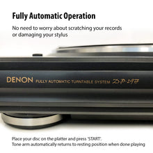 Load image into Gallery viewer, Denon DP-29F Fully Automatic Record Player, Analog Turntable with Built-in RIAA Phono Equalizer, Unique Automated Tonearm Design, Manual Lifter Mechanism, Rigid Diecast Aluminum for Stability

