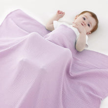 Load image into Gallery viewer, Muslin Swaddle Blankets for Newborns, 2 Pack Large 40 x 40 Inches, 100% Cotton Receiving Blankets, Soft and Breathable Baby Swaddles, Baby Essentials for Girls, Shower Gift, Pink and Purple
