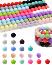 Load image into Gallery viewer, 120PCS FIVEIZERO Silicone Beads, 20 Colors 15mm Silicone Beads for Keychain Making, Rubber Round Bulk Focal Beads for DIY Crafts Making
