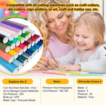 Load image into Gallery viewer, TECKWRAP Permanent Adhesive Vinyl Sheets 12&quot; x 12&quot; 40 Sheets/Pack Assorted Colors for Craft Cutters
