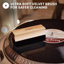 Load image into Gallery viewer, EVEO Vinyl Record Cleaning Kit - 4-in-1 Premium Vinyl Record Cleaner &amp; Vinyl Cleaning Kit with Velvet Brush, Vinyl Cleaner Liquid, Duster &amp; Turntable Stylus Gel
