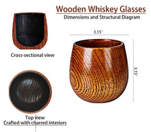 Load image into Gallery viewer, TRAUEMY Charred Wooden Bourbon Whiskey Glasses,Handcrafted Old Fashioned–Gifts for Men,Dad,Boyfriend,Brother,husbands or grandpas on Father's Day,Anniversary,Birthday,Christmas,Thanksgiving (2 Pack)
