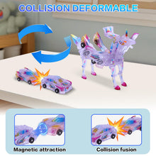 Load image into Gallery viewer, SOYUOI 2-in-1 Transforming Unicorn Car Toy - Magnetic Collision Robot Cars for Kids | Exciting Transformation Playset for Boys &amp; Girls | Perfect Birthday
