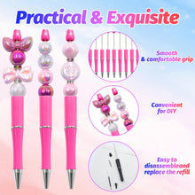 Load image into Gallery viewer, DASTTUIS 150 Pieces DIY Beadable Pen Kit – 50 Plastic Ballpoint Pens with Refills &amp; Bags – School Supplies, Office Accessories &amp; Decorative Items for Students &amp; Teachers (Rose Red)
