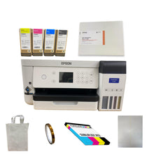 Load image into Gallery viewer, Sublimation Color Printer Starter Bundle 8.5"x 11" 25 Sheets Free Sublimation Paper, and Heat-Resistant Tape, eco Tank f170 Cartridge-Free Supertank.
