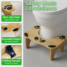 Load image into Gallery viewer, Foldable Bamboo Toilet Stool for Adults and Kids, Cute Poop Stool for Bathroom, 7 Inches Squatting Potty, No Assembly Required
