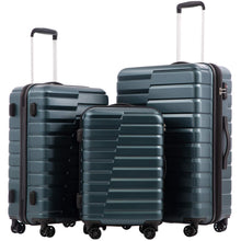 Load image into Gallery viewer, COOLIFE Expandable Suitcase PC ABS TSA Luggage 3 Piece Set Lock Spinner Carry on (Teal blue)
