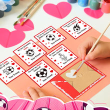 Load image into Gallery viewer, Chivertion 48 Pack Soccer Valentines Cards for Classroom Kids 6 Styles Exchange Greeting Cards with Envelopes Sports Mini Soccer Gifts for School Funny Exchange Gift for Valentine's Day
