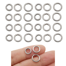 Load image into Gallery viewer, 300pcs Mix 8mm 9mm 10mm Stainless Steel Thick Strong Rings Jump Rings Connector Rings for Jewelry Making Necklaces Bracelet Earrings Keychain DIY Craft (M536)
