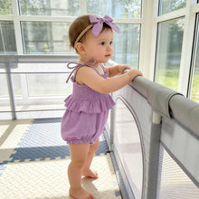 Load image into Gallery viewer, ZOELNIC Baby Girl Romper Ruffle Newborn Girl Bodysuit Jumpsuit Baby Girl Clothes Outfit (6-12 Months, Purple)
