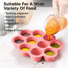 Load image into Gallery viewer, KeaBabies Silicone Food Freezer Trays with Lid, 2oz x 10 Pods Baby Food Storage Containers, Easy Puree Meal Prep, Breast Milk Silicone Freezer Molds, Dishwasher, Microwave Safe, BPA-Free (Blossom)

