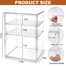 Load image into Gallery viewer, GRETJOB Baby Bottle Organizer, 3-Tier Adjustable Clear Acrylic Storage Station with Drawer &amp; Magnetic Door for Countertop/Cabinet, Holds Bottles, Nipples, Pump Parts, Food Jars
