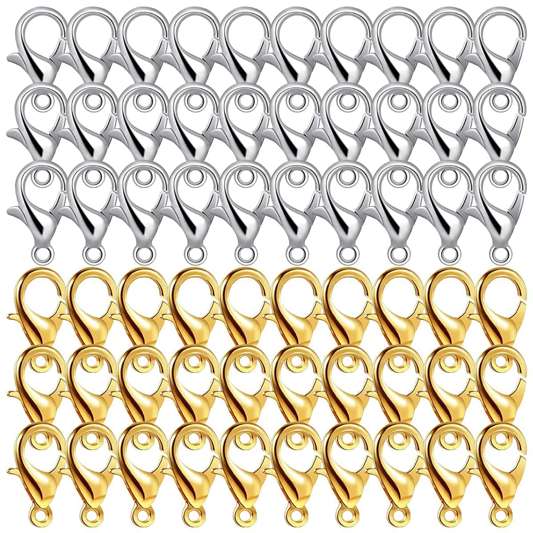 400PCS Lobster Clasps Metal Alloy Small Lobster Claw Clasps Lobster Clip for Handmade Necklace Bracelet Jewelry Making (Gold and Sliver)