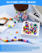 Load image into Gallery viewer, FIVEIZERO 240PC Silicone Lentil Beads - 12mm 48 Colors Abacus Spacer Beads for Keychain Bracelet Jewelry Making, DIY Crafts &amp; Pen Charms
