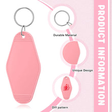 Load image into Gallery viewer, Thyle 100 Pcs Blank Motel Keychain Bulk Hotel Key Tag Vintage Sublimation Heat Transfer Keychain for DIY Craft Luggage Tag(Multicolor)

