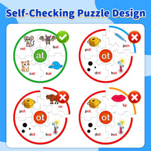 Load image into Gallery viewer, LilLaufy Phonics Word Puzzles for Kids, Phonetic Rhyming Game for Kindergarten, Reading Spelling Game, Toddler Speech Therapy Toys, Sight Words Games, Short Vowel Sound Blends for Preschool Learning
