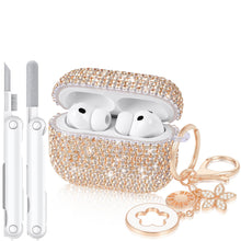 Load image into Gallery viewer, for AirPods Pro 3 Case 2025, Glitter Diamond Case Cover Bling Compatible with Airpods Pro 3rd Generation Case Cute for Women Girly, Includes Cleaning Kit and Keychain (Champagne Gold)
