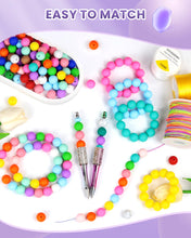 Load image into Gallery viewer, 150PCS FIVEIZERO Silicone Beads 15mm for Keychain Making, Bulk Rubber Beads for DIY Crafts, Bracelets, and Necklaces, Keychain Bead for Pens.(Pink)
