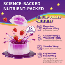 Load image into Gallery viewer, LILICARE Kids Sleep Gummies - Magnesium Glycinate for Kid, Melatonin Free Nighttime Gummies | with Vitamin C for Immune, Calcium &amp; D3 for Growth | GummieJel Liquid-Filled Melatonin Alternative, 60ct
