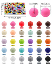 Load image into Gallery viewer, 150PCS FIVEIZERO Silicone Beads, 30 Colors 15mm Silicone Beads Bulk for Keychain Making,Focal Beads Rubber Round Bulk Beads Mixed Color Silicone Beads for DIY Crafts Making
