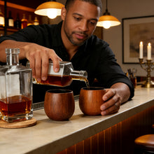 Load image into Gallery viewer, TRAUEMY Charred Wooden Bourbon Whiskey Glasses,Handcrafted Old Fashioned–Gifts for Men,Dad,Boyfriend,Brother,husbands or grandpas on Father's Day,Anniversary,Birthday,Christmas,Thanksgiving (2 Pack)
