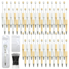 Load image into Gallery viewer, DASTTUIS 150 Pieces DIY Beadable Pen Kit – 500 Plastic Ballpoint Pens with Refills &amp; Bags – School Supplies, Office Accessories &amp; Decorative Items for Students &amp; Teachers (Silver and Gold)
