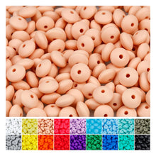 Load image into Gallery viewer, 180Pcs FIVEIZERO Silicone Lentil Beads, 12mm Silicone Abacus Focal Beads Bulk Colorful DIY Loose Beads for Bracelet Necklace Crafts Pen Making（Flesh Pink）

